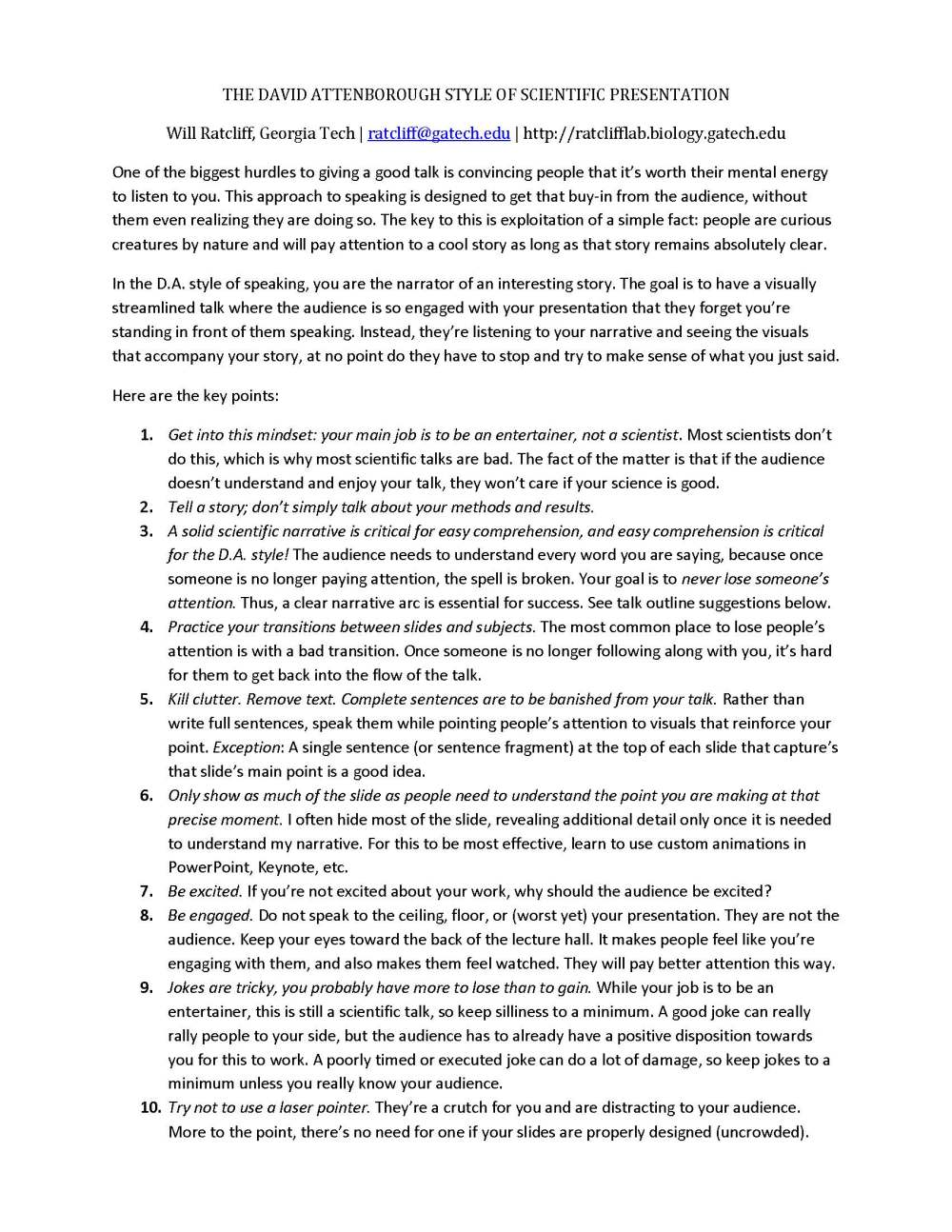 David Attenborough talk technique 2018 1