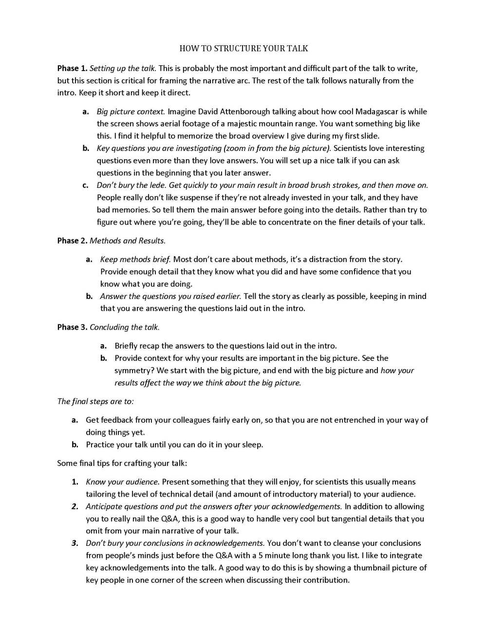 David Attenborough talk technique 2018 2