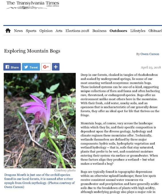 Pages from Exploring Mountain Bogs - The Transylvania Times