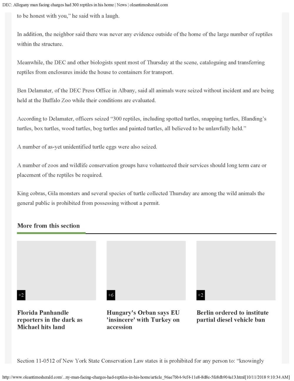 DEC Allegany man facing chargein his home News oleantimesh 3